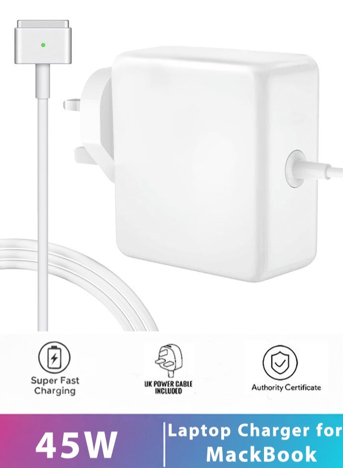 Neox شاحن ماك بوك إير بريطاني، محول طاقة 45 واط برأس T متوافق مع ماك بوك إير 11 و13 بوصة (منتصف 2012 إلى 2017)، موديلات A1465 وA1466 وA1435 وA1436  4.4  715 تقييمًا - Image 1